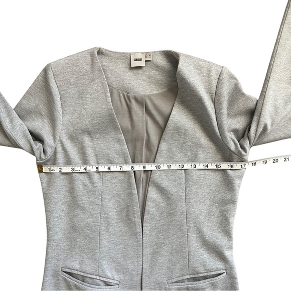 ASOS Collarless Heather Gray Knit Blazer LIKE NEW!! - Picture 12 of 12